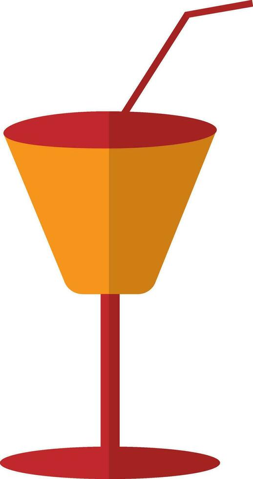 Cocktail glass in red and orange color. vector