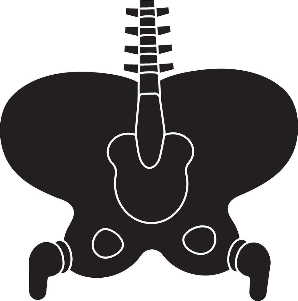 Halloween skeleton bones icon inside body. vector