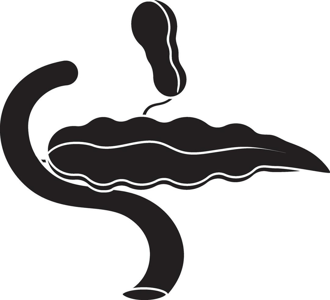 Pancreas icon of human organ in black style. vector