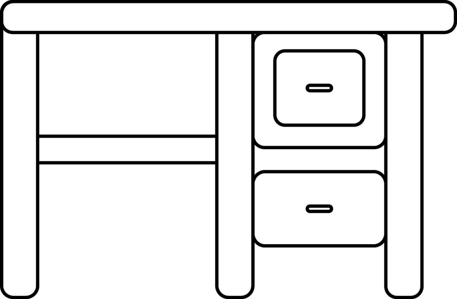 Table icon for working concept in stroke style. vector