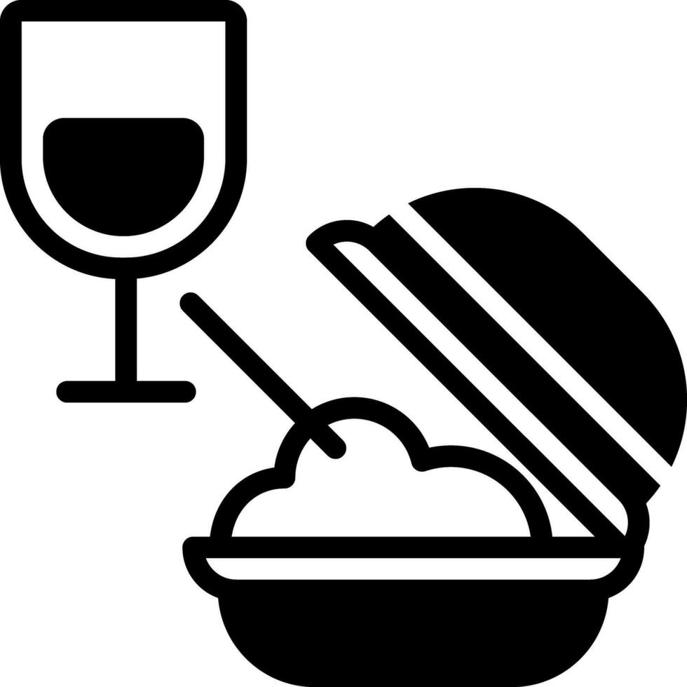 sólido icono para comida vector