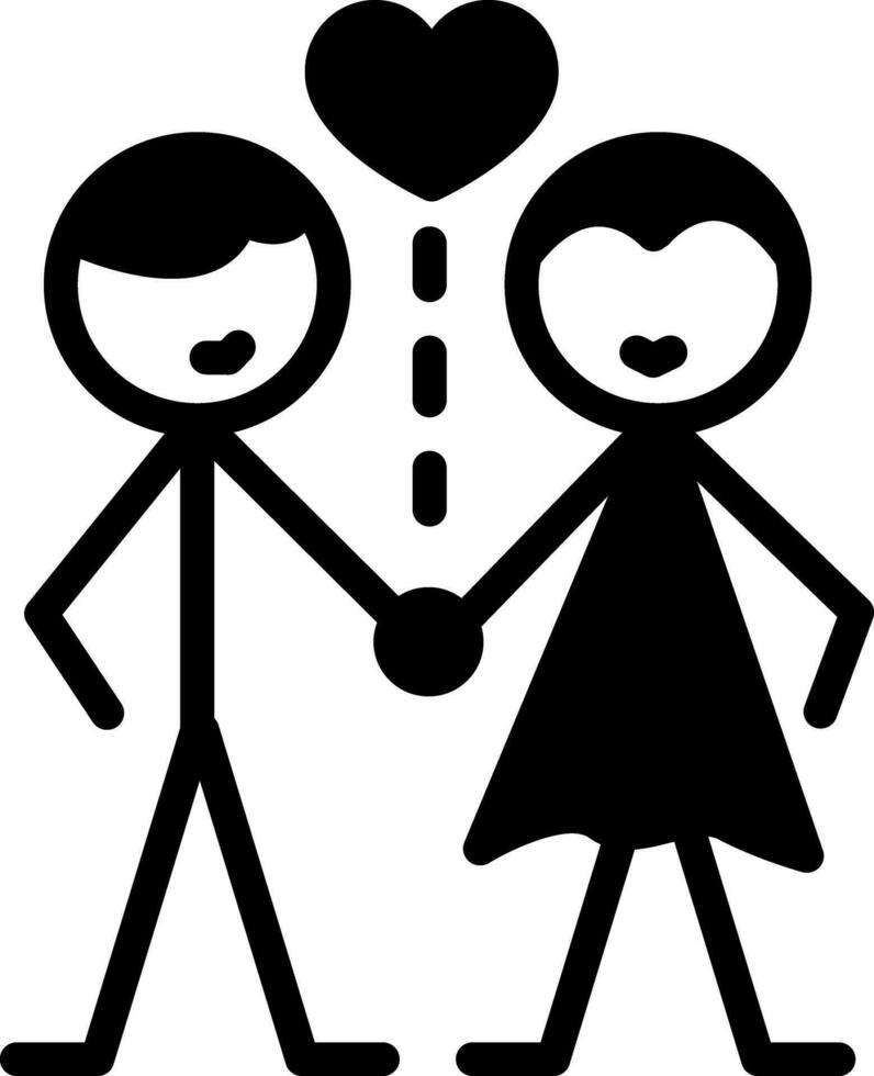 solid icon for relationship vector