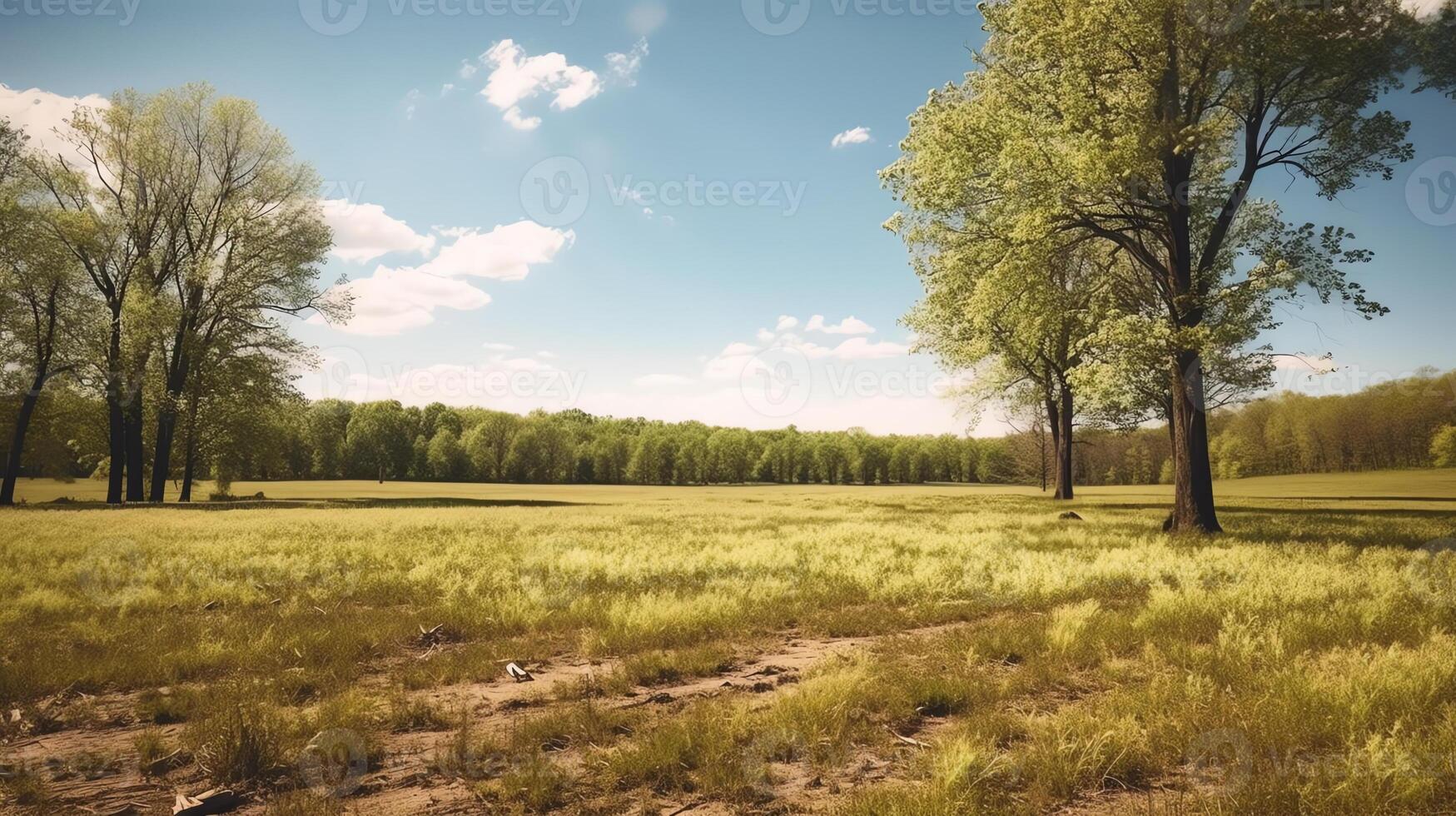 26 Open field with 2 24884982 Stock Photo at Vecteezy