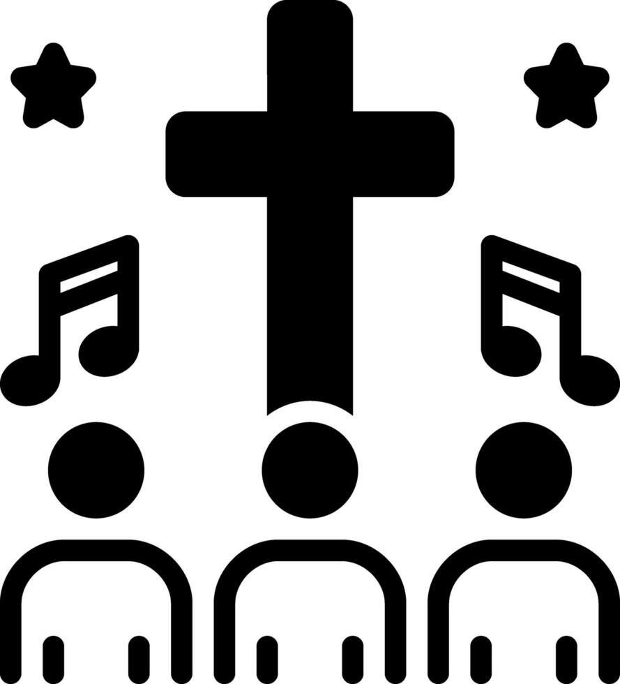 solid icon for hymn vector