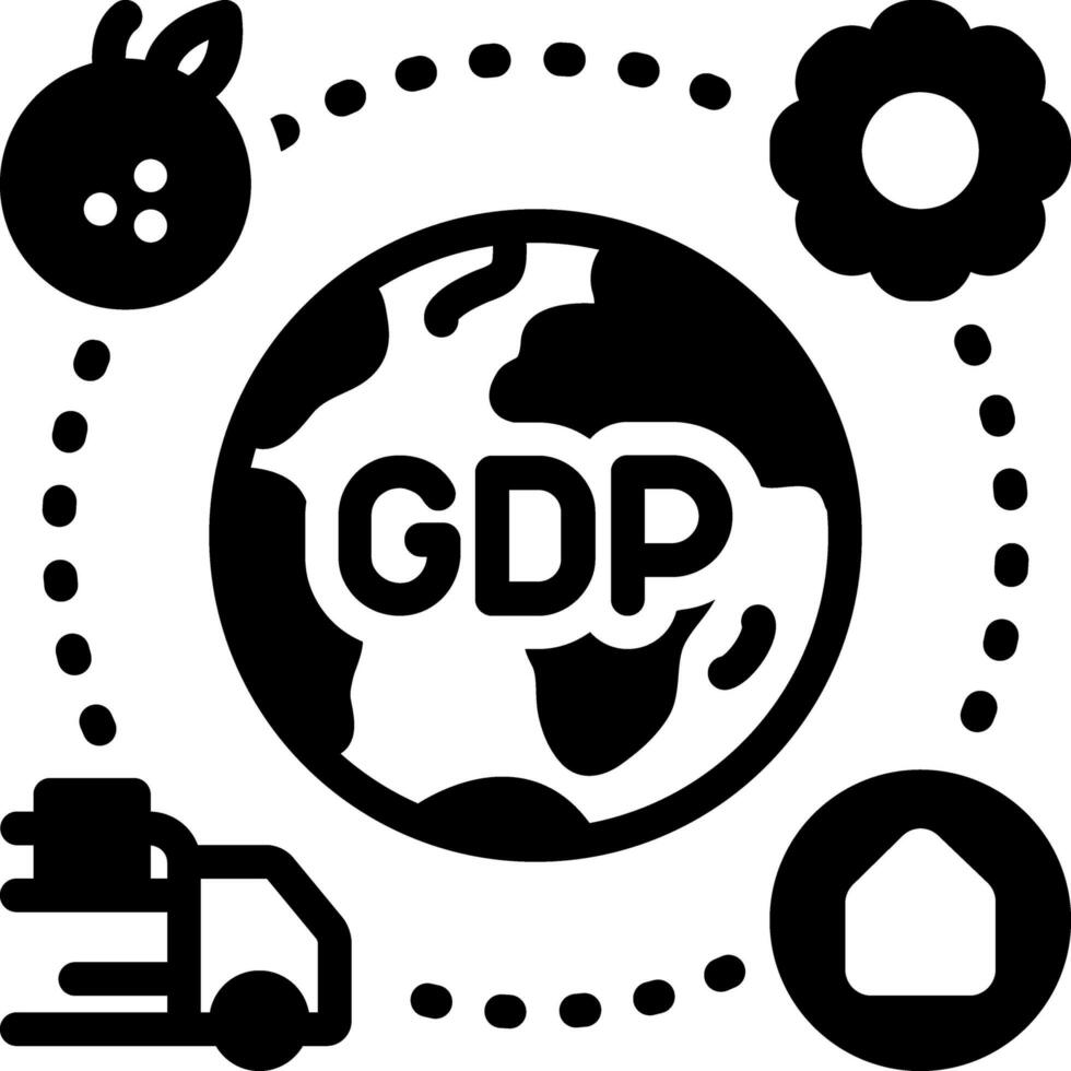 solid icon for gdp vector