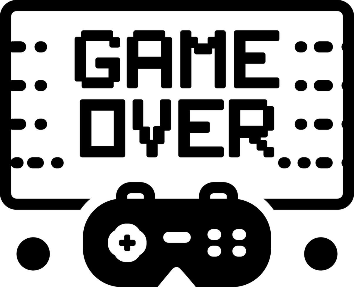 solid icon for gameover vector