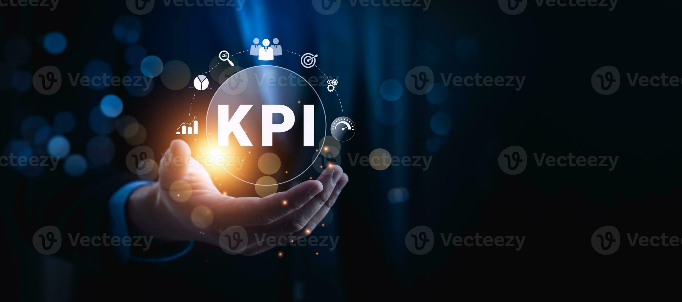 KPI key performance indicator business technology concept. Business executives use business news metrics to measure success against planned targets, Improving business process efficiency photo