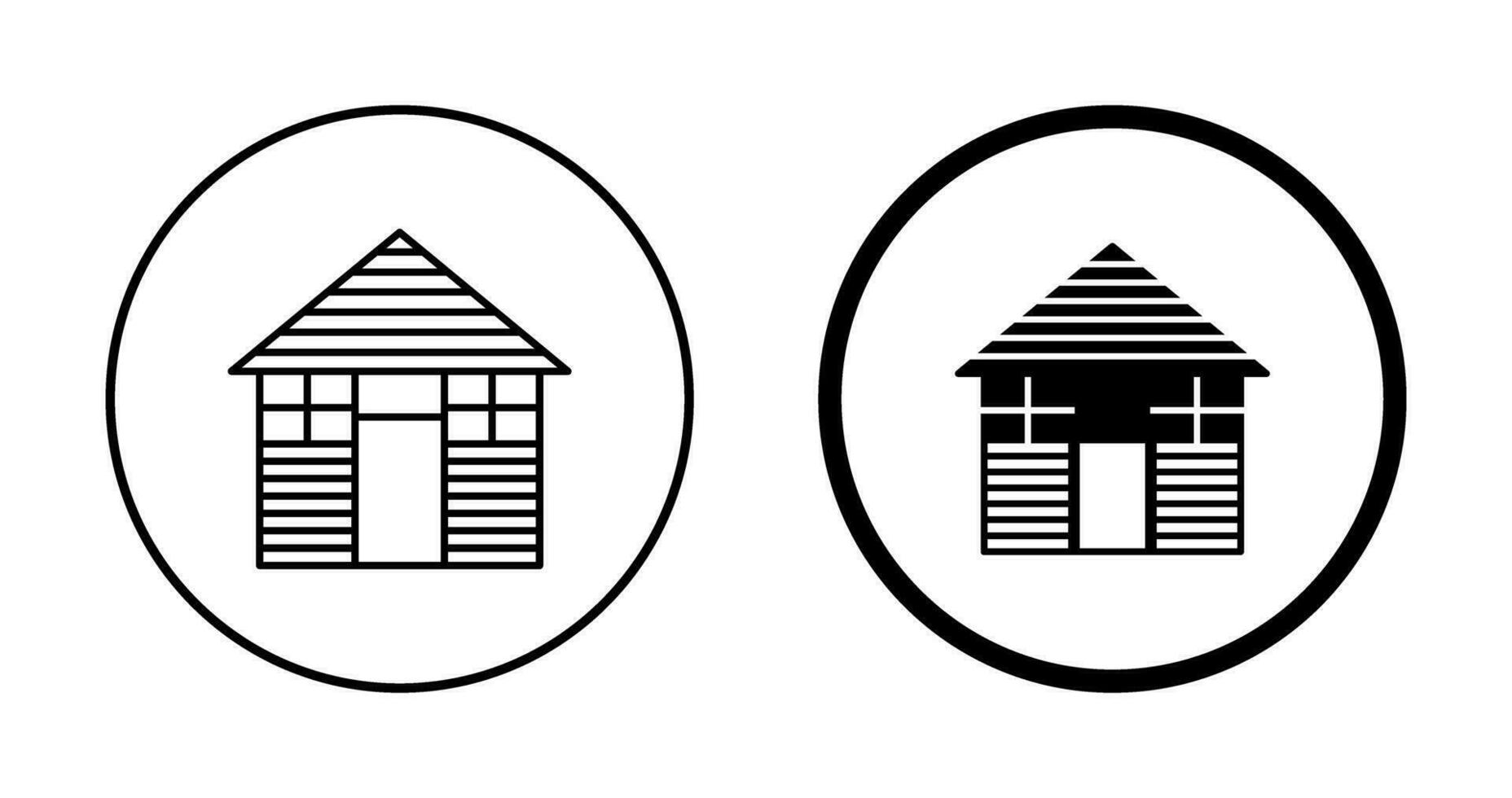 Wood Cabin Vector Icon