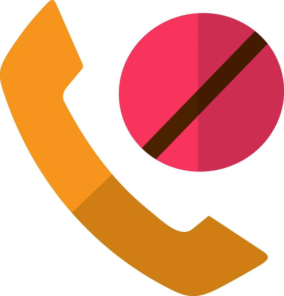 Call rejected icon on white background. vector