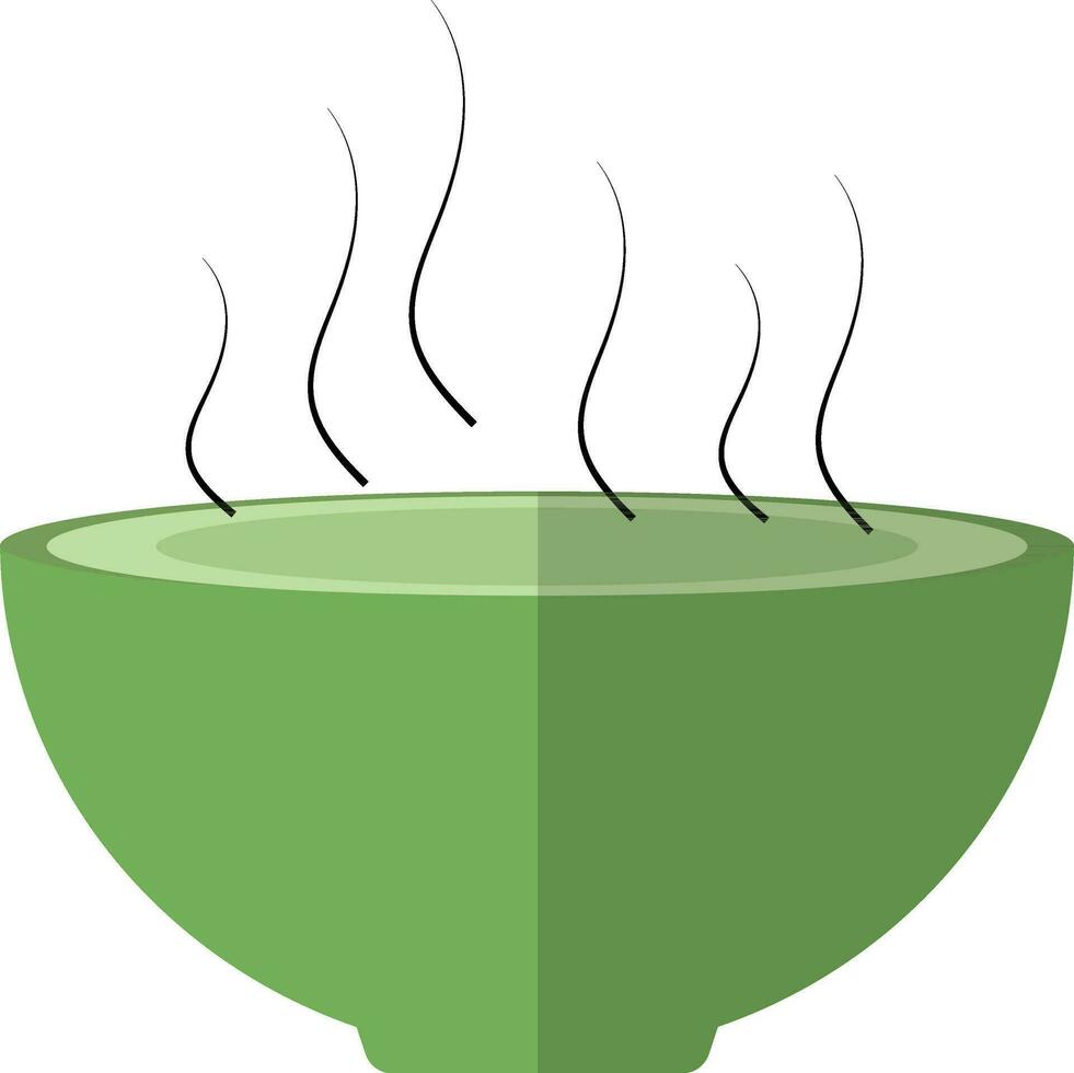 Green hot bowl on white background. vector