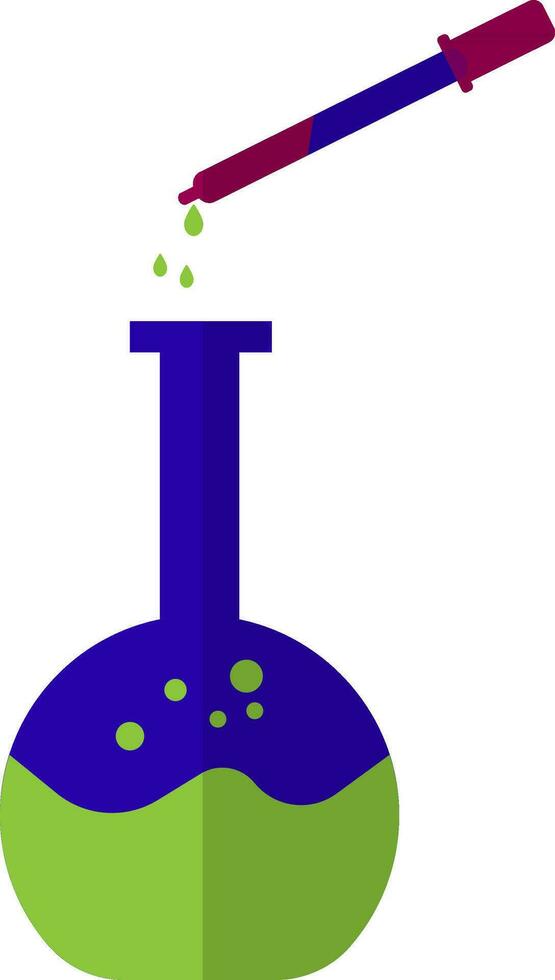 Chemistry bottle laboratory with test tube. vector