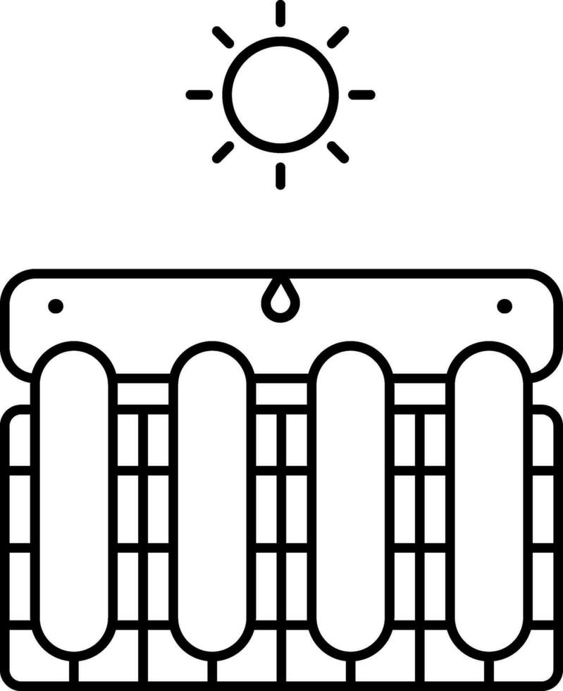 Solar Water Heater Line Art Icon in Flat Style. vector