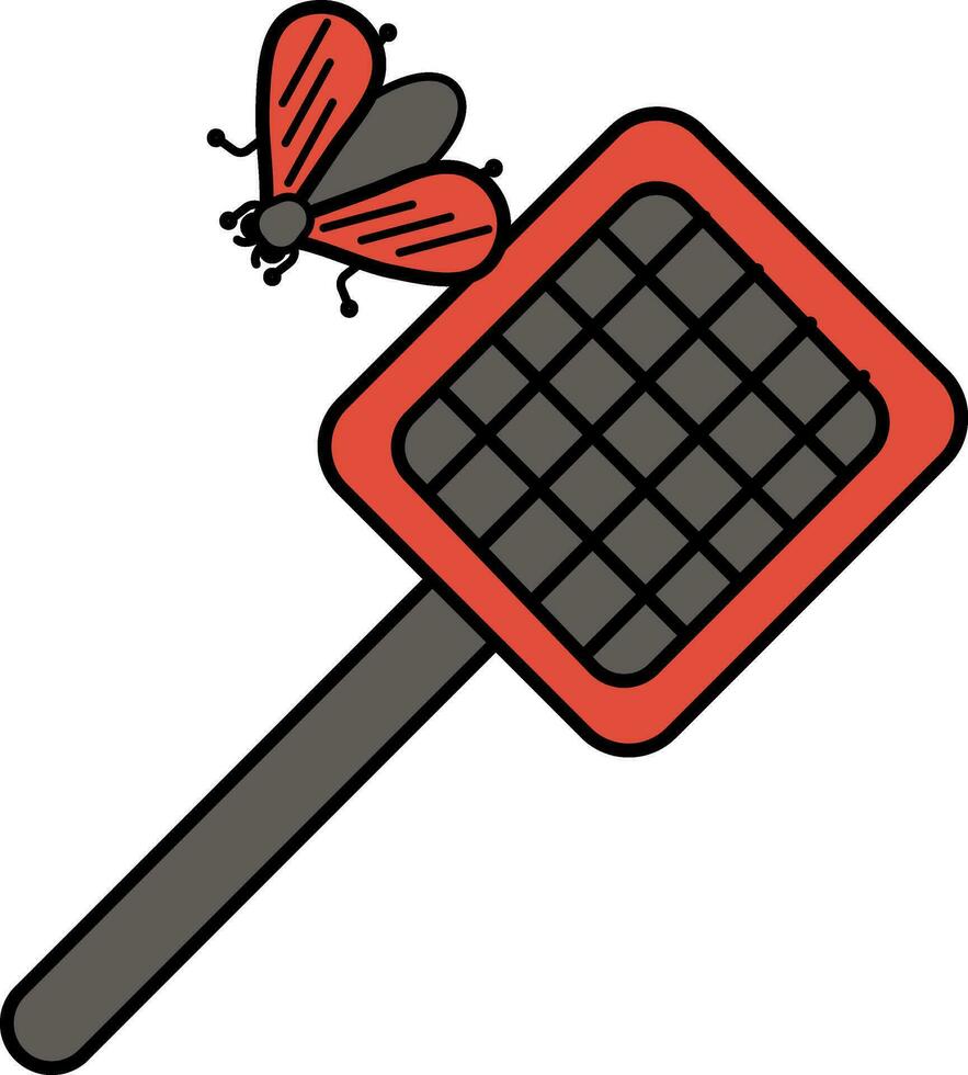 Fly Swatter Gray and Orange Icon. vector
