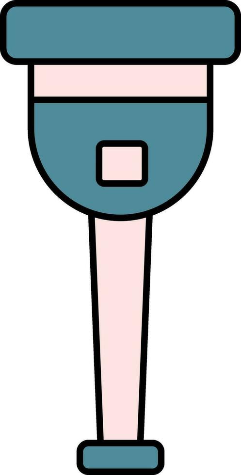 Flat Style Peg Leg Icon In Teal And Pink Color. vector