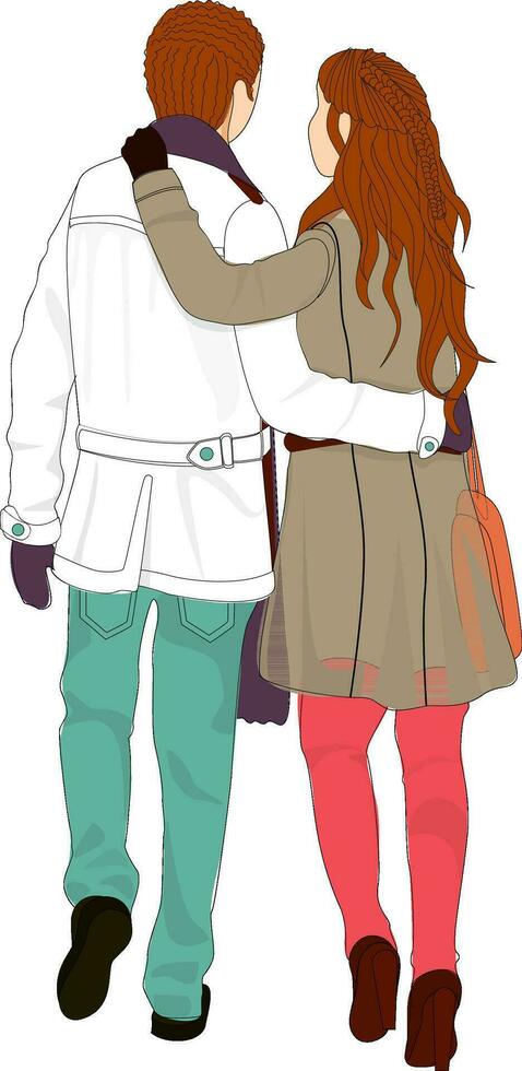 Romantic couple character in love vector