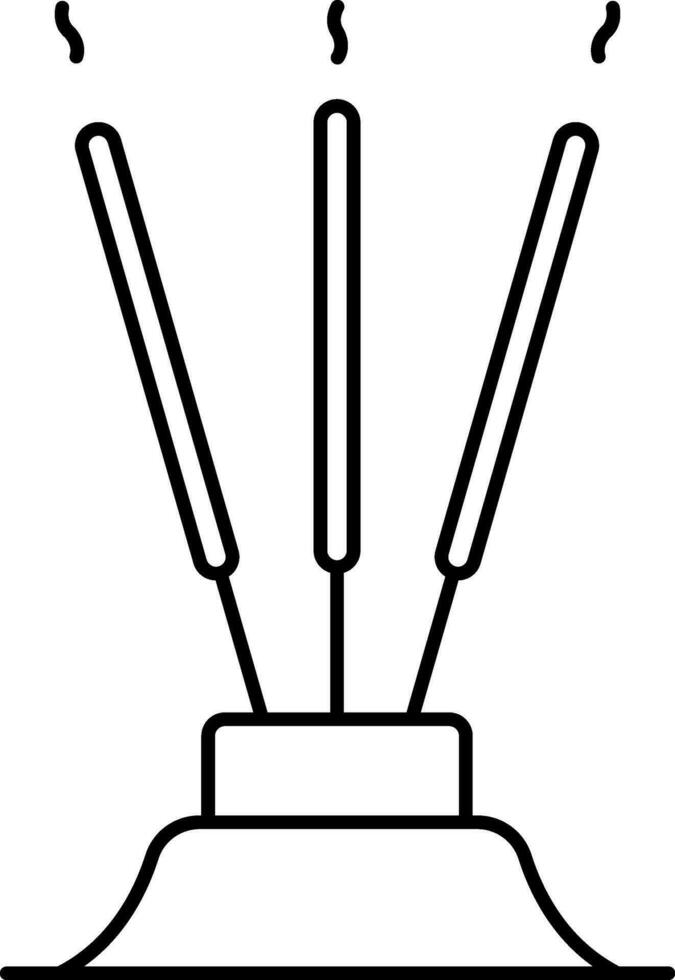 Incense Stick Box Icon in Thin Line Art. vector