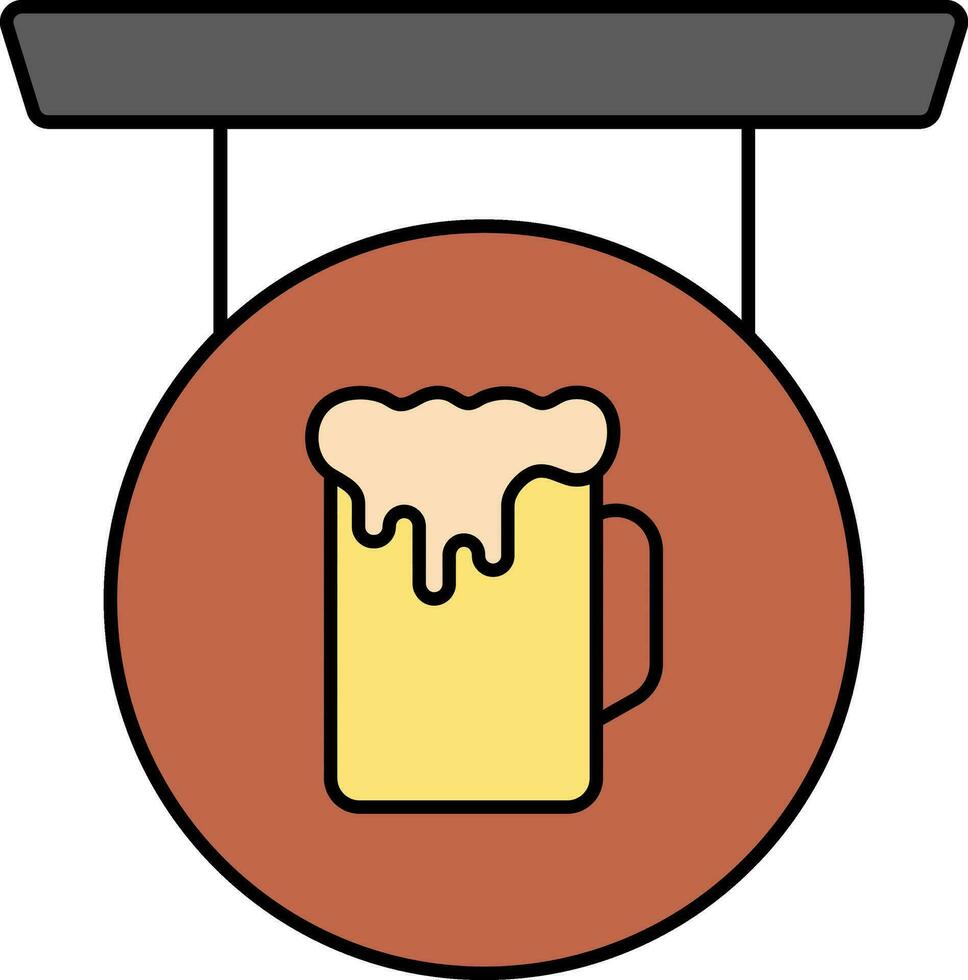 redondo cerveza tablero vistoso icono en plano estilo. vector