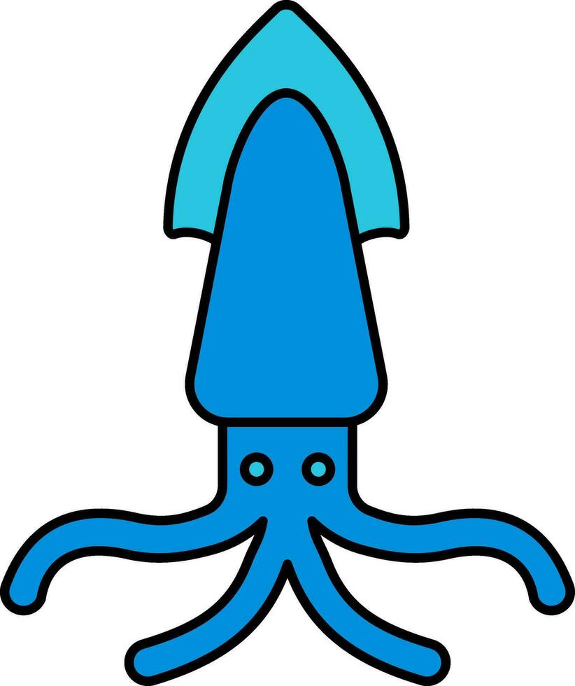 calamar icono en azul color. vector