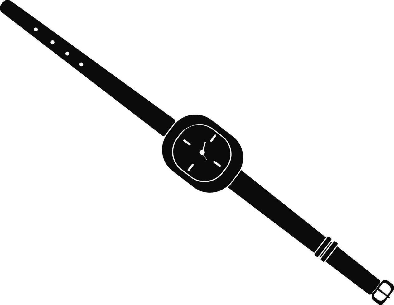 Wrist watch icon for wearing concept in black style. vector