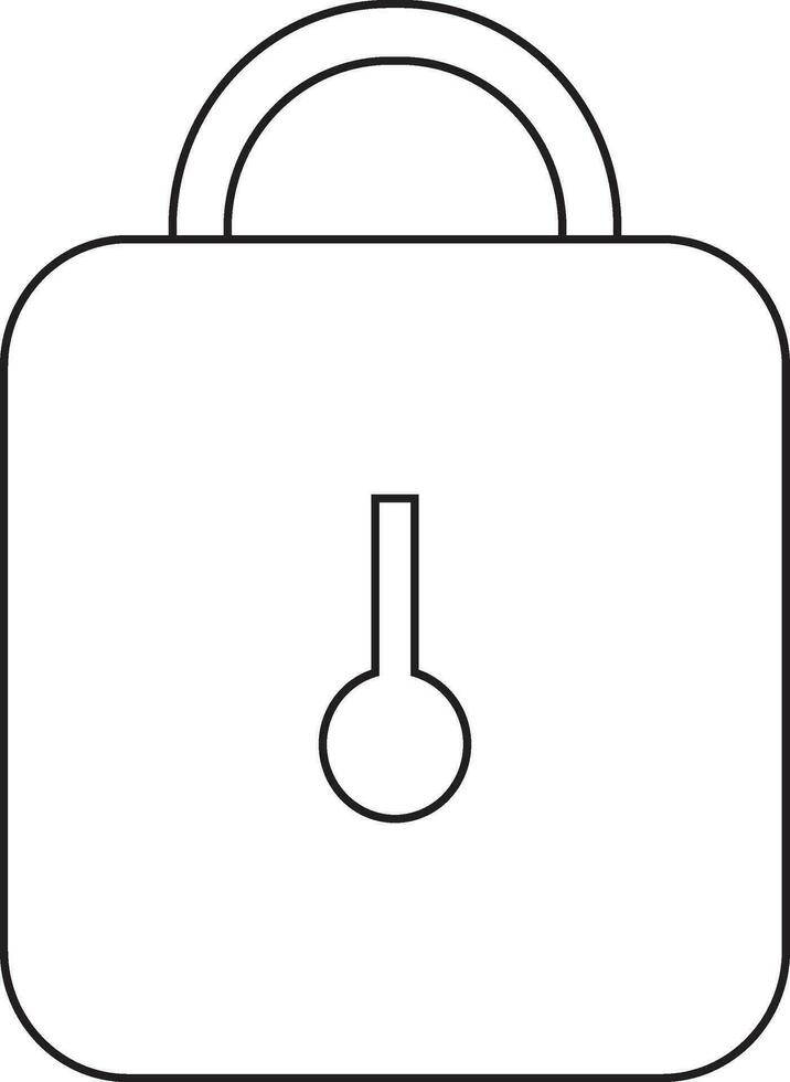 Isolated lock in black line art. vector