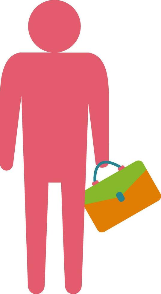 Icon of businessman with briefcase. vector