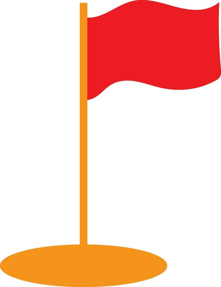 Red and yellow flag in flat style. vector