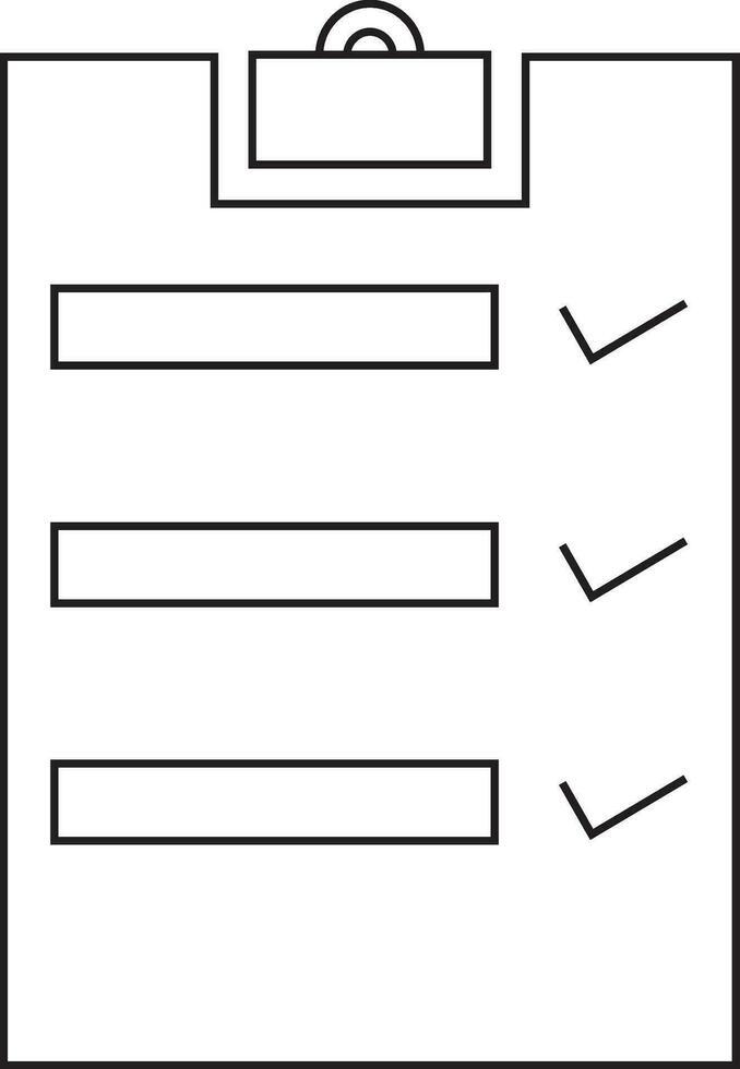 Black line art illustration of a checklist. vector