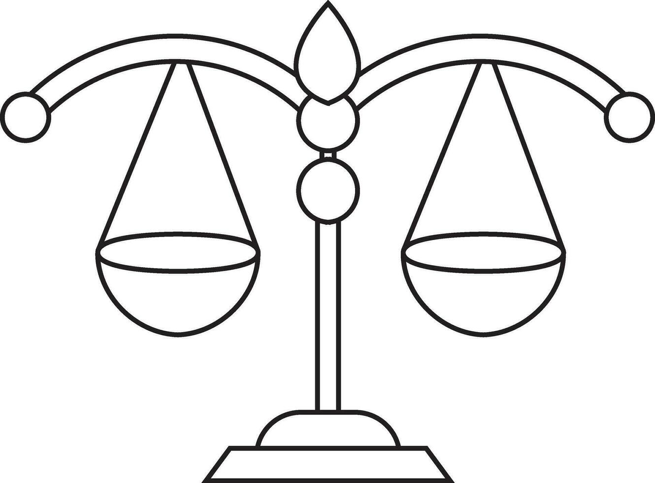 Balance scale in black line art. 24886129 Vector Art at Vecteezy