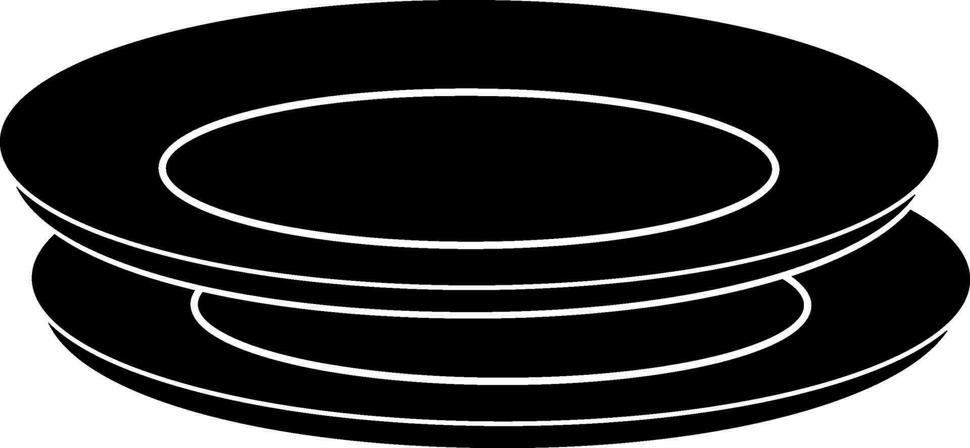 Collection of plate icon for eating food in glyph style. vector