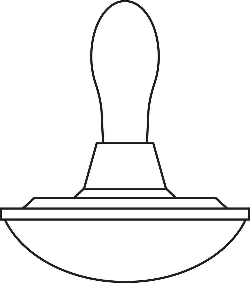 Black line art stamp on white background. vector