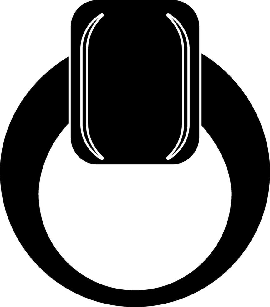 Black style of stone ring icon in isolated. vector