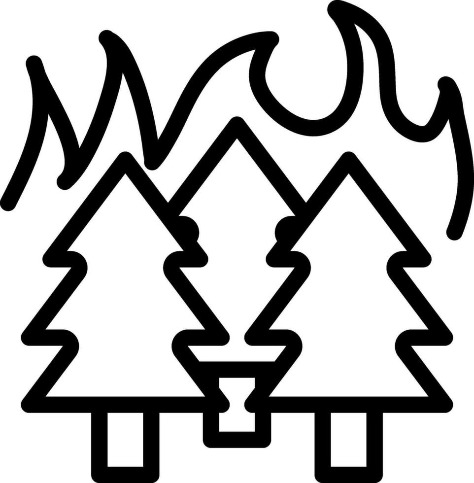 Illustration Of Wildfire Icon in Line Art. vector