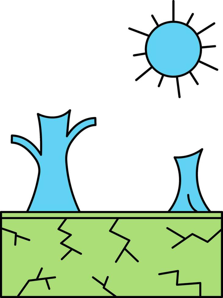 Illustration of Drought Icon in Flat Style. vector