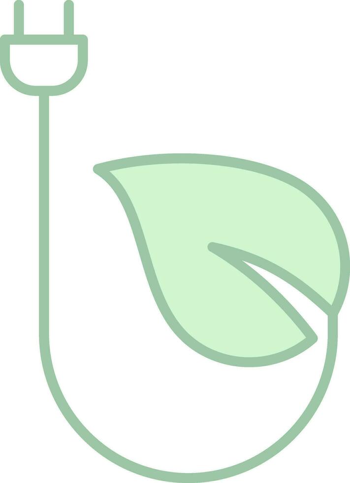 Isolated Eco Plug Icon In Green Color. vector
