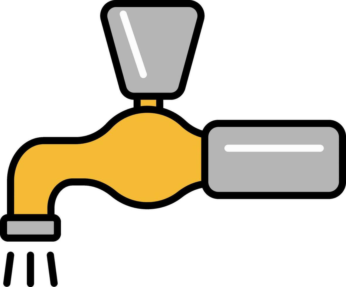 Open Water Faucet Orange And Grey Icon. vector