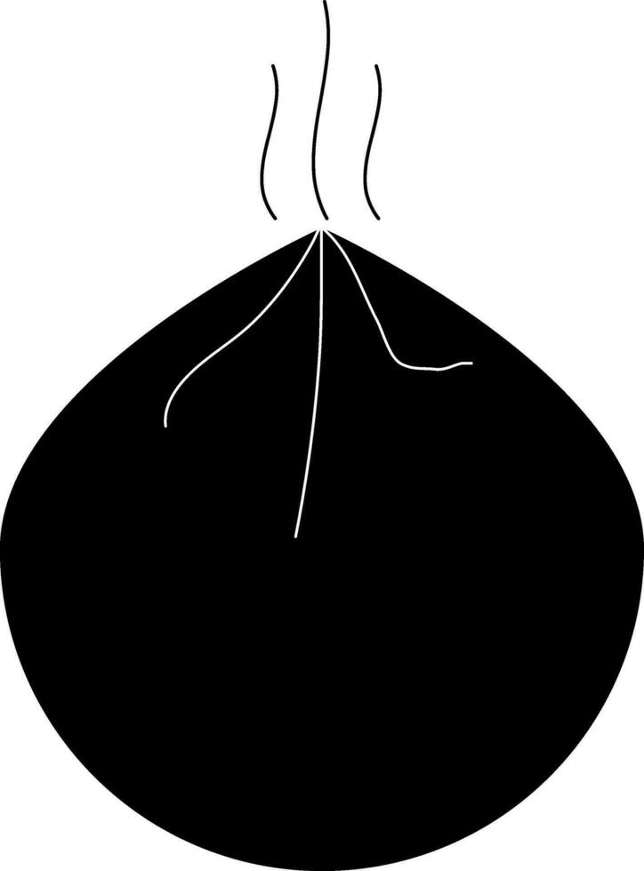 Chinese dumpling icon in glyph style. vector