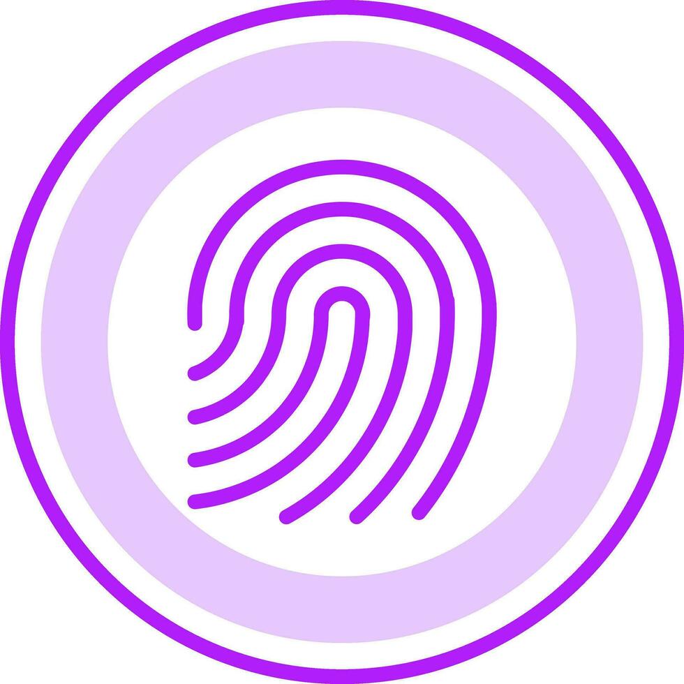 Thumb print sign or symbol in purple and white color vector