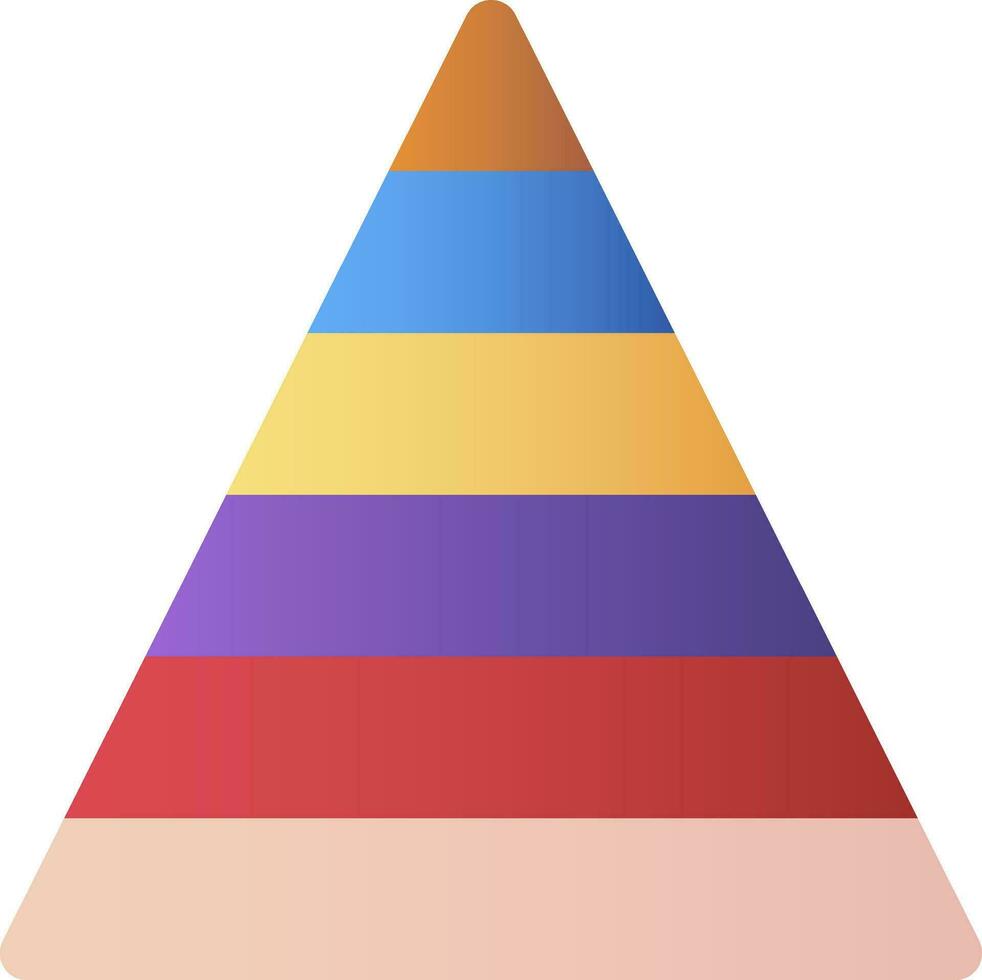 Colorful Pyramid Icon In Flat Style. vector