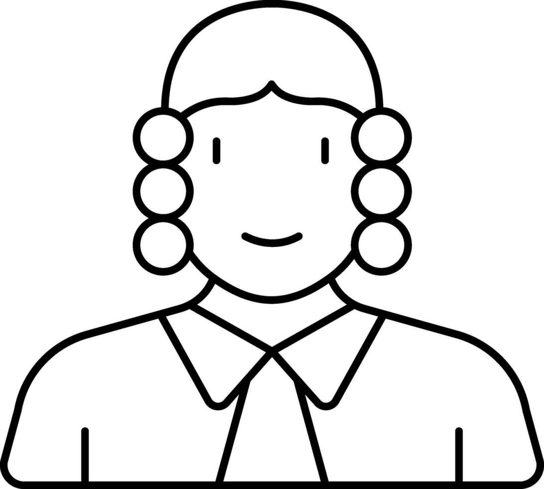 Male Judge Icon In Black Outline. vector
