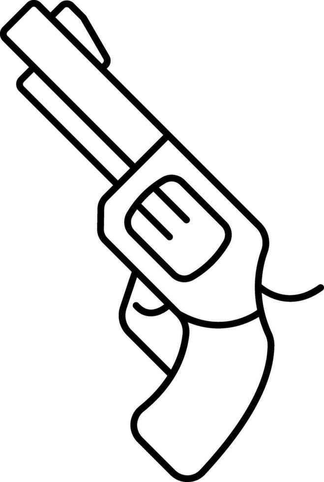 Gun or Pistol Icon In Black Line Art. vector
