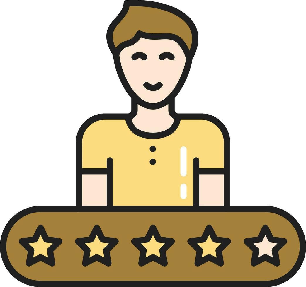 User Rating Icon In Yellow And Bronze Color. vector
