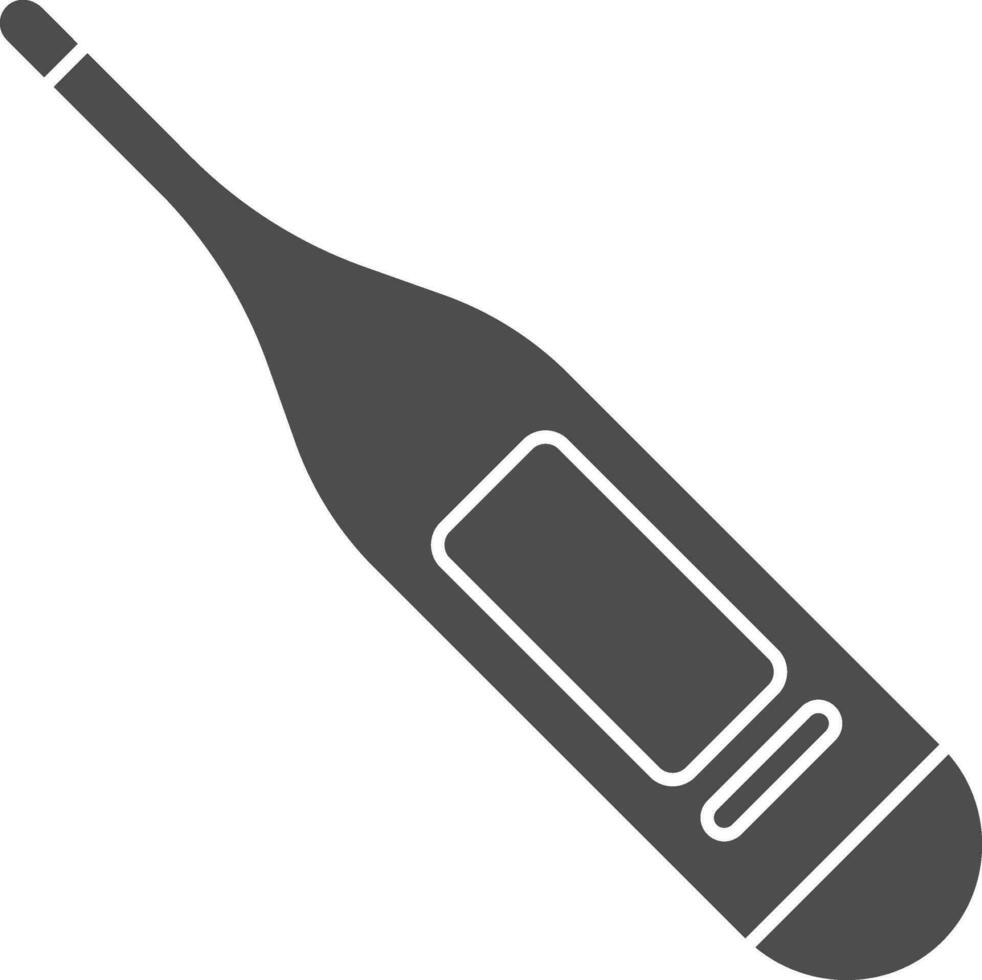 Digital Thermometer Icon In Gray And White Color. vector