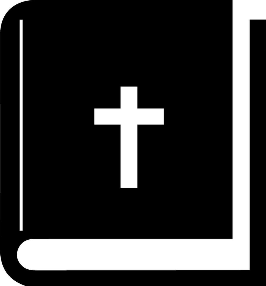 plano ilustración de un Biblia en negro color. vector