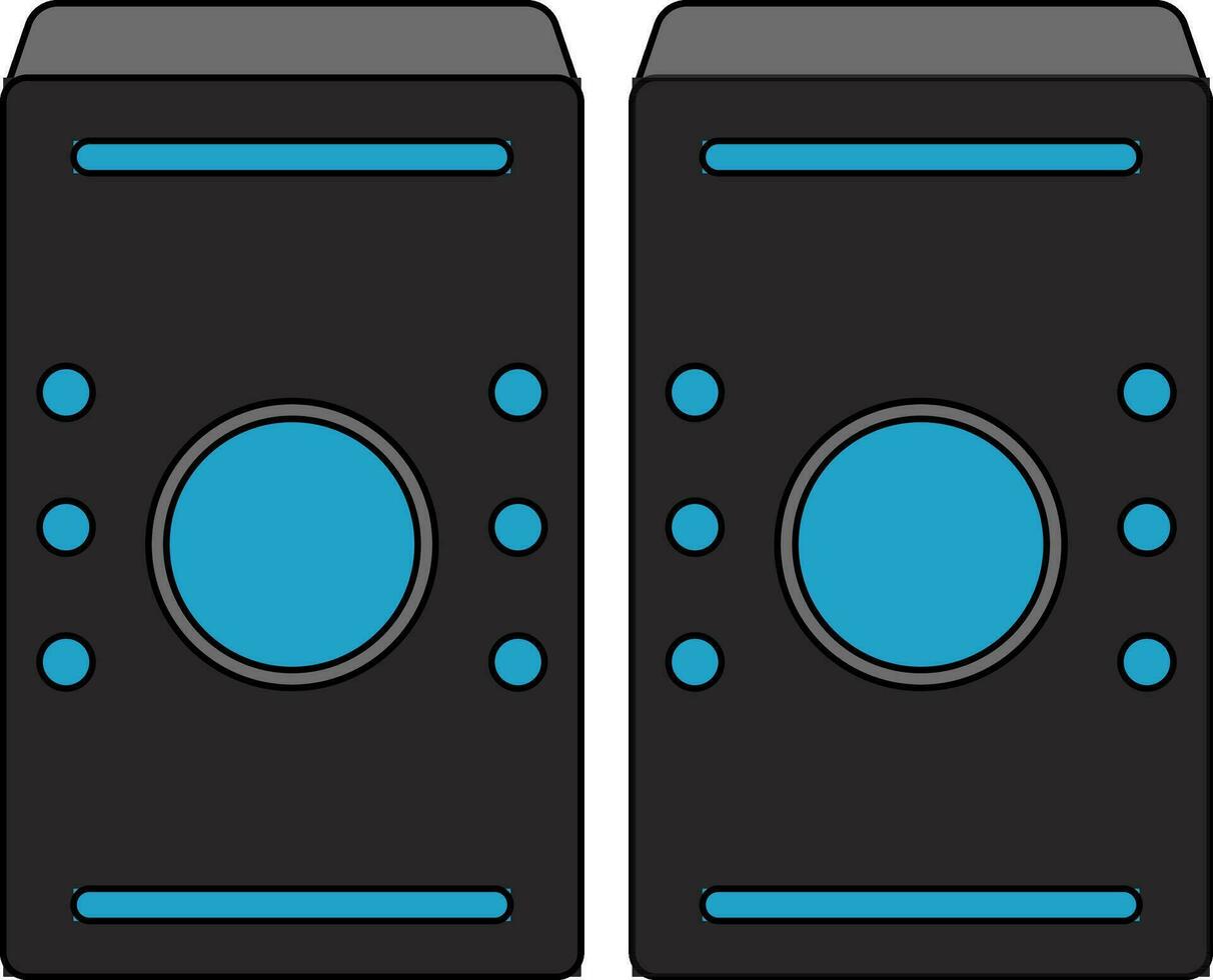 Two speaker in grey and blue color. vector