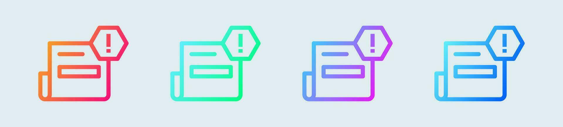 Spam line icon in gradient colors. Warning signs vector illustration.