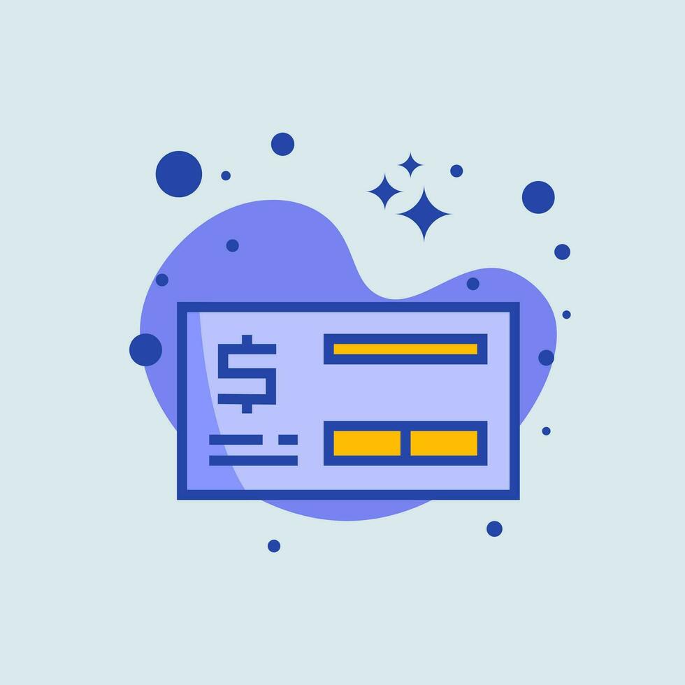 Cheque flat illustration. Finance signs vector illustration.
