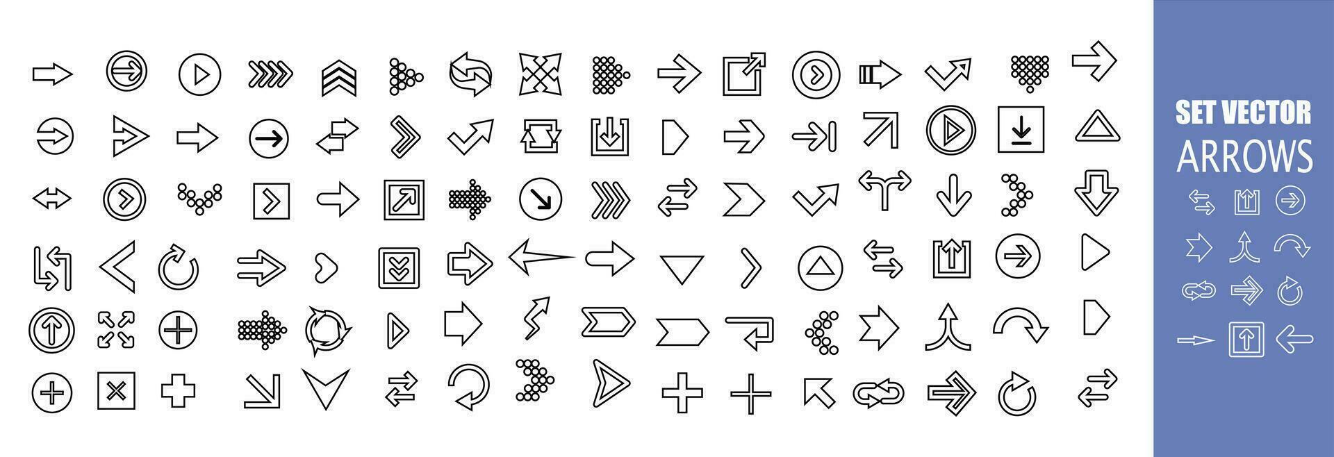 full big set collection arrows icon suitable for website, apps and more vector