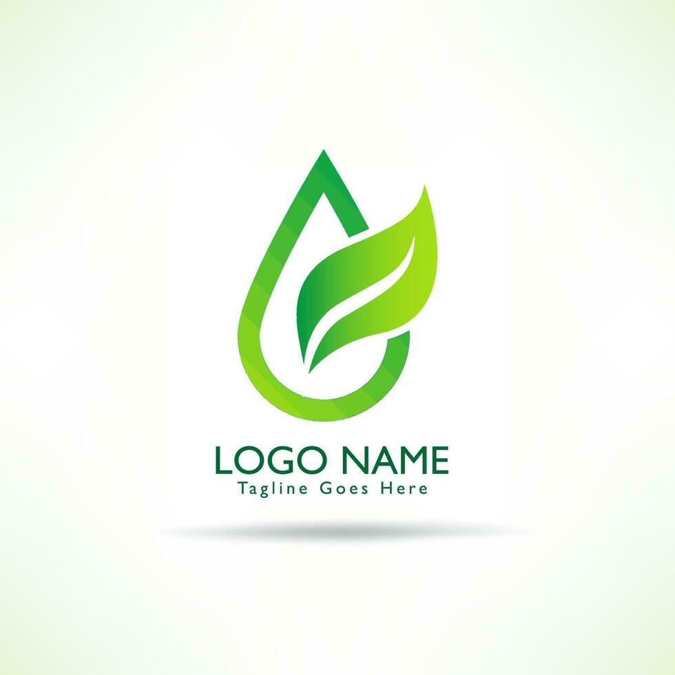 creativo logo verde hoja vector