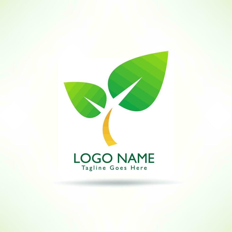 creativo logo verde hoja vector