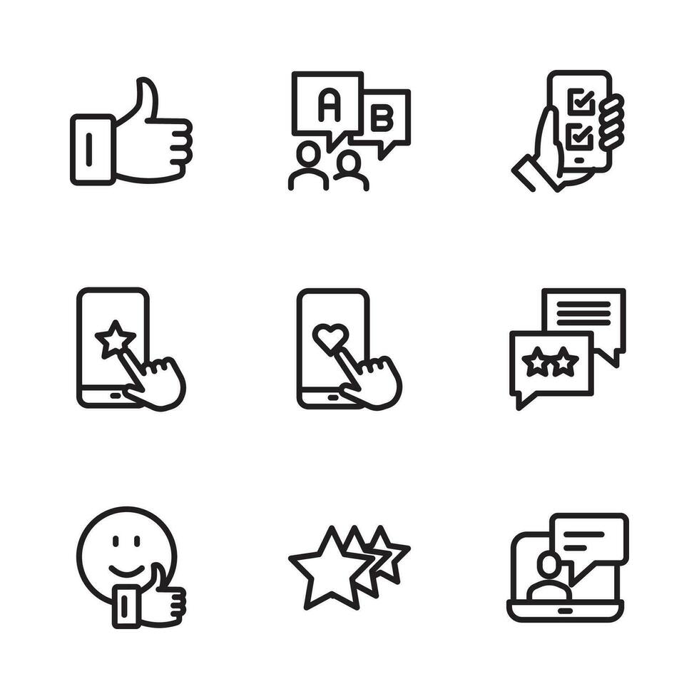set icon line feedback, rating. vector illustration